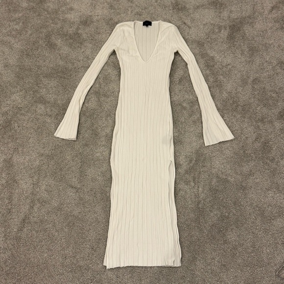 MICHAEL COSTELLO X REVOLVE Gemma Midi Dress in White Ribbed Knit Size Medium EUC - Picture 2 of 10